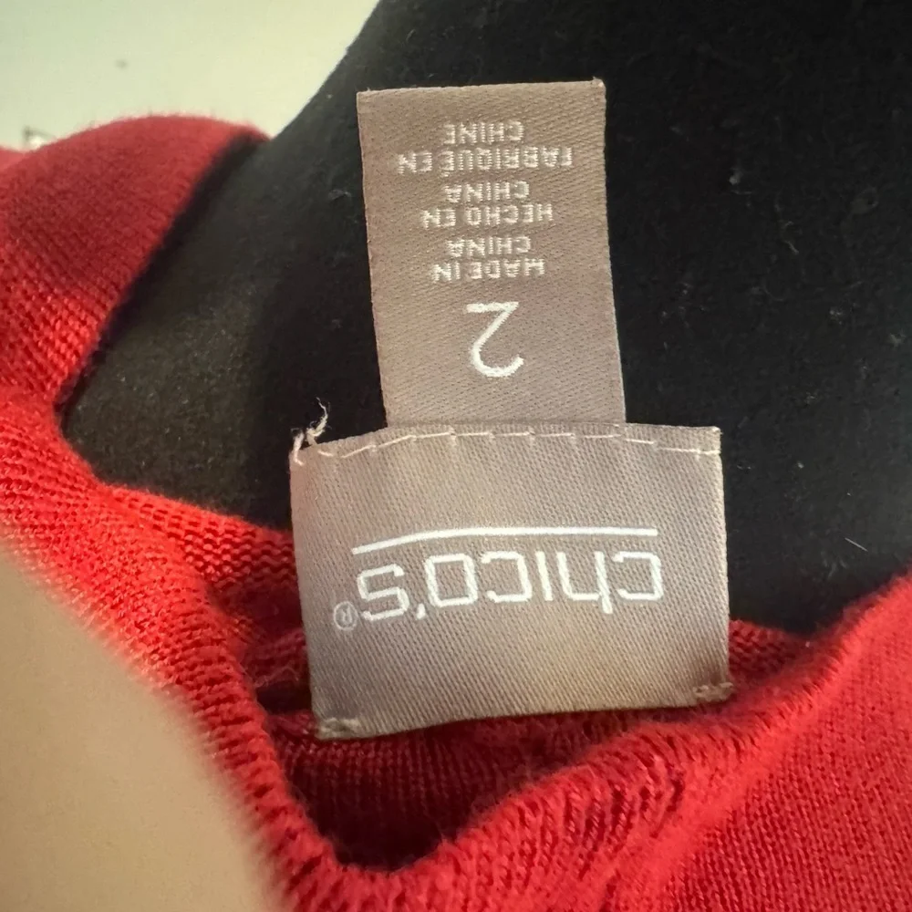 Chicos red cardigan Red Women's Sweater no snags no fading size 2